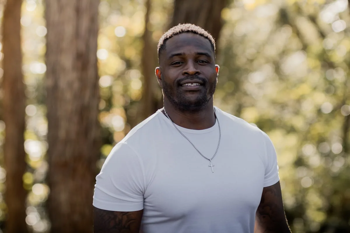 A strong, healthy man outdoors