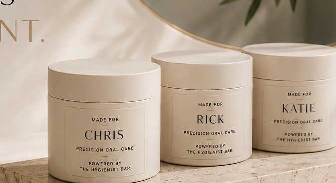Personalized precision oral care jars, made for each guest