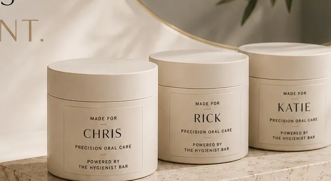 Personalized precision oral care jars, made for each guest